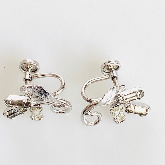 Earrings Sorrento Sterling Silver Screw Back Earrings Vintage Glass Crystals - Picture 1 of 9